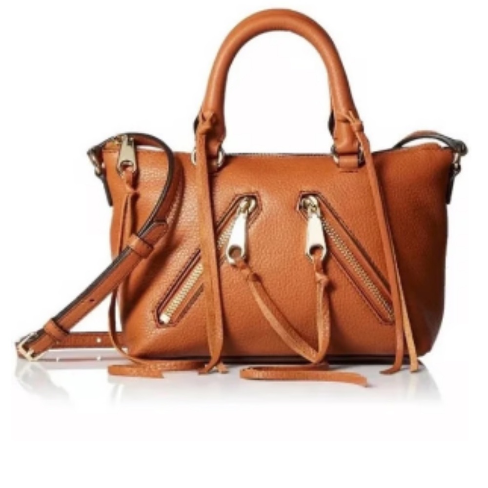 Rebecca Minkoff Micro Moto Satchel in Almond Cognac